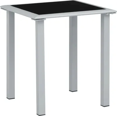 Produktbild von Gartentisch Schwarz und Silbern 41x41x45 cm Stahl und Glas