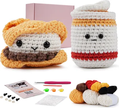 Produktbild von Komplettes Häkelset für Anfänger – Amigurumi Starter Set mit Schritt-für-Schritt Videoanleitung – Perfektes Geschenk für Kinder und Erwachsene