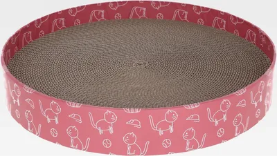 Produktbild von Kerbl Katzenkratzbett Circle (rundes Kratzbrett für Katzen, Kratzpappe, Katzenspielzeug aus Wellpappe, Kratzmatte, Höhe: 5,5cm, Ø34cm) 84441