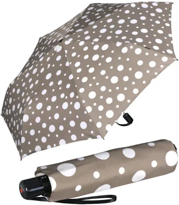 Produktbild von Knirps Taschenschirm Slim Duomatic Dots - Taupe