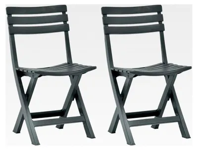 Produktbild von Klappbare Gartenstühle 2 Stück, Gartensessel, Campingstuhl, Terrassenstühle, Gartenmöbel, Balkonstühle, Hochlehner, Stühle für den Außenbereich, Kunststoff Grün