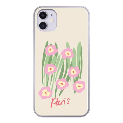 Produktbild von MuchoWow® Handyhülle Schutzhülle Hülle für iPhone 11 Blume - Rosa - Gras Silikon Softcase Handy Hülle - Handytasche