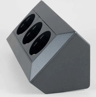 Produktbild von ChiliTec 3-fach Steckdosenblock, anthrazit 250V/ 16A, Aufbaumontage