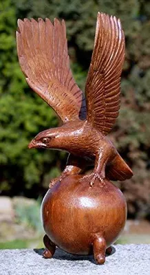 Adler-Skulptur aus Soarholz, handgefertigt, Höhe ca. 20 cm
