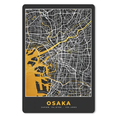 Produktbild von MuchoWow® Mauspad Mousepad Osaka - Karte - Stadtplan - Gold 18x27 cm - Mousepads - Maus Mat - Pad - Mausunterlage