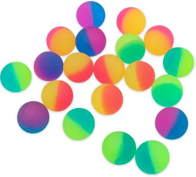 Productafbeelding van Springballen - Set van 20 - Tweekleurig - Gesatineerde rubberen ballen - Kleurrijke rubberen ballen