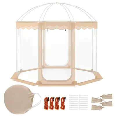 Produktbild von KOMFOTTEU Pop-up Zelt für 8-10 Personen, transparentes Bubble Zelt mit 540°Blick, tragbares Wurfzelt mit Tragetasche, einfache Montage, wetterfestes Blasenzelt für Garten, Seeseite & Camping