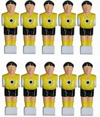 Produktbild von 11 Charlsten Kickerfiguren für 16 mm Kickerstangen Gelb/Schwarz
