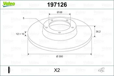 Produktbild von 2x VALEO Bremsscheiben Hinten für AUDI A4 Avant (8K5, B8) 300mm 197126