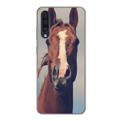Produktbild von MuchoWow® Handyhülle Schutzhülle Hülle für Samsung Galaxy A30s Pferd - Luft - Blau Silikon Softcase Handy Hülle - Karteninhaber