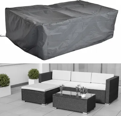 Immagine prodotto di Mucola copertura protettiva mobili da giardino copertura telone set divano divano tavolo resistente alle intemperie nero - Lounge 227x152x65
