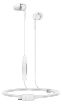 Produktbild von Sennheiser CX 80U – Kabelgebundene In-Ear-Kopfhörer, USB-C-Anschluss, integrierte EIN-Tasten-Fernbedienung mit Mikrofon, geschlossene Ohrhörer für Passive Geräuschunterdrückung – Weiß