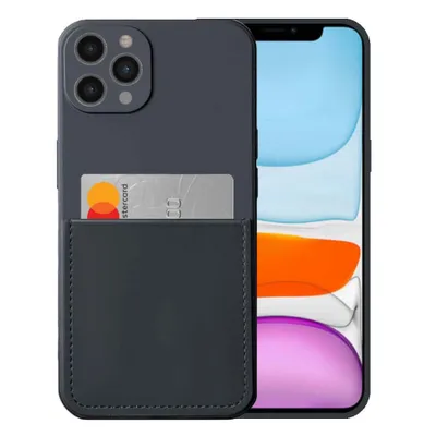Obrázok produktu pre Silikónové puzdro Smartphonica na iPhone 11 Pro s držiakom na karty a mäkkým vnútrom - čierne