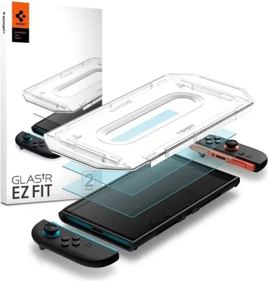 Produktbild von Spigen Glas.Tr "Ez Fit" Hrdat Glas 2-Pack Fr Nintendo Switch 2 - Transparent