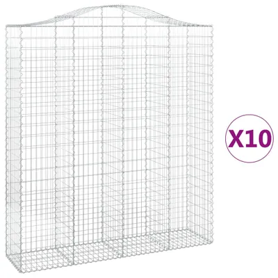 Produktbild von vidaXL Gabionen mit Hochbogen 10Stk. 200x50x220/240cm Verzinktes Eisen