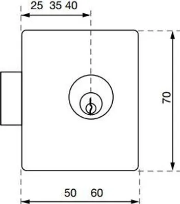 Image de Serrure 5303 axe 25 mm VACHETTE - Droite - 11710000