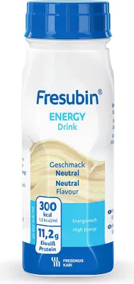 Imagen del producto de Fresubin, bebida energética en botella, sabor neutro, 4 botellas de 200 ml. (FLU)