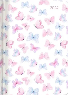 Produktbild von Ladytimer Grande Pastel Butterflies 2024 - Taschen-Kalender A5 (15x21 cm) - Schmetterlinge - Notiz-Buch - Weekly - 128 Seiten - Alpha Edition