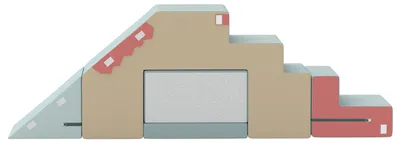 Produktbild von 2-teiliges Schaumstoff Bausteine für Kleinkinder mit abnehmbaren Bezügen, Indoor-Kletter- und Krabbelspielset, Blau