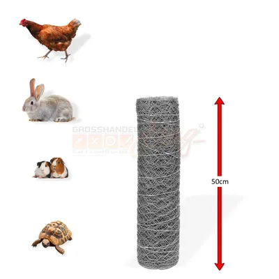 Produktbild von Drahtgeflecht Drahtgitter Maschendrahtzaun Hasendraht 6eck 25mm 0,5x25m verzinkt