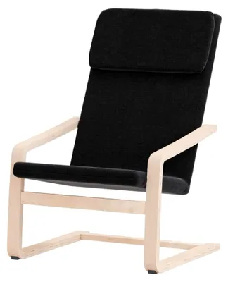 Produktbild von Relaxsessel mit Rückenlehne, Einzelsessel für Wohnzimmer und Schlafzimmer, Schwarz Stoff