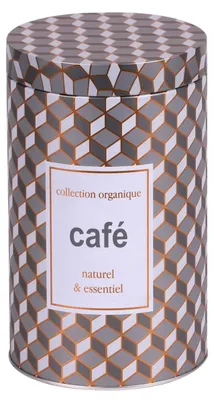 Produktbild von Kaffeedose - Metall - Retro-Druck - 11 x 18 cm - Tassen/Bohnen/Filterkaffee