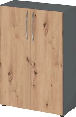 Produktbild von Flügeltürenschrank 3OH Graphit/Asteiche