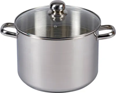 Produktbild von KARL KRÜGER Großraumtopf mit Glasdeckel 10 l Ø26cm Edelstahl