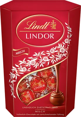 Produktbild von Lindt Lindor Cornet Milch mit zartschmelzender Füllung Packung 500g