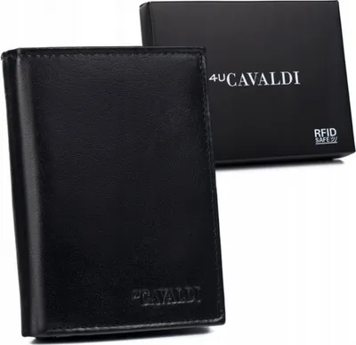 Obrázek produktu pro 4U Cavaldi pánská peněženka z přírodní kůže černá RFID 12x9,5 cm