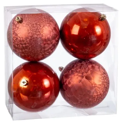Immagine prodotto di Palline di Natale in plastica rame 10 x 10 x 10 cm (4 pz.)