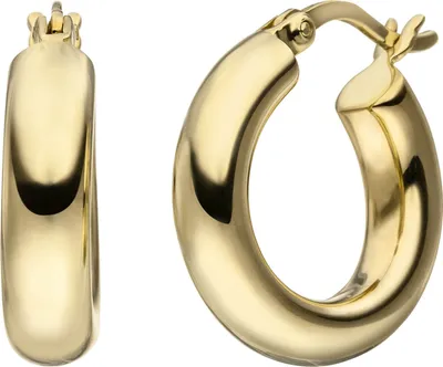 Produktbild von Creolen 16,9mm Klappcreolen, rund, 925 Silber gelbvergoldet Ohrringe Ohrschmuck