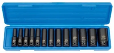 Image de Jeu de Douilles à Choc 1/2" 10-30mm, 13 Pièces en Chrome-Molybdène