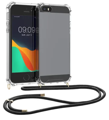 Produktbild von kwmobile Necklace Case kompatibel mit Apple iPhone SE (1.Gen 2016) / iPhone 5 / iPhone 5S Hülle - Silikon Cover mit Handykette - Band Handyhülle