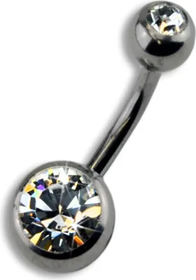 Zdjęcie produktu dla Zeeme Body Jewelry Piercing tytanowy srebrny kryształ biały 8mm