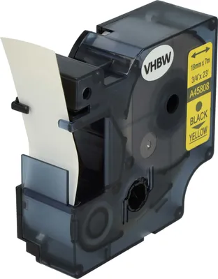 Produktbild von vhbw Schriftband-Kassette kompatibel mit Dymo LabelMaker PC2, PC Etiketten-Drucker 7m x 19mm Schwarz auf Gelb