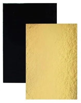Tortenplatte 35x25 cm, 5 Stück, Gold/Schwarz, 1,2 mm Karton