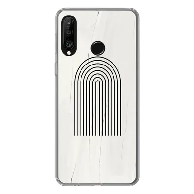 Produktbild von MuchoWow® Handyhülle Schutzhülle Hülle für Huawei P30 Lite Farbe - Regenbogen - Schwarz - Weiß Silikon Softcase Handy Hülle - Handyhülle