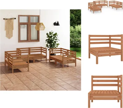 Produktbild von vidaXL 6-tlg. Garten-Lounge-Set Honigbraun Massivholz Kiefer -  Gartenmöbel-Sets