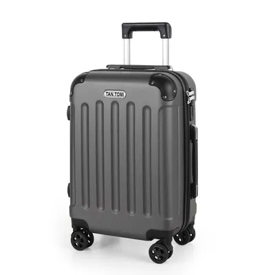 Produktbild von Hartschalen-Trolley Hartschalen-Koffer Trolley Rollkoffer Reisekoffer Handgepäck 4 Rollen, Trolley Rollkoffer Reisekoffer, Zahlenschloss (Dunkelgrau)