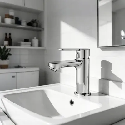 Produktbild von AICA Waschtischarmatur Waschbeckenarmatur Bad Wasserhahn kurzer für Unterbauwaschtisch Zink-Kupfer KTW Kalt-Warm Einhebelmischer