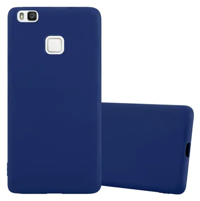 Two blue phone cases are displayed against a white background. One case is shown from the back, and the other is shown from the side.