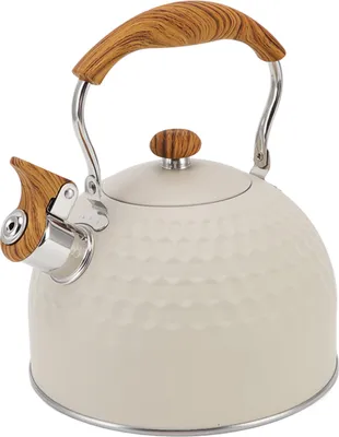 Produktbild von Pfeifender Wasserkocher 2.5L Edelstahl Effiziente Gleichmäßige Erwärmung Herdplatte Pfeifende Teekanne mit Wärmeisolierung Griff