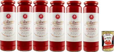 Produktbild von La Molisana Passata di Pomodoro Rustica, Tomatenpaste Tomaten sauce 100% Italienisch 6x 690g + Italian Gourmet polpa 400g
