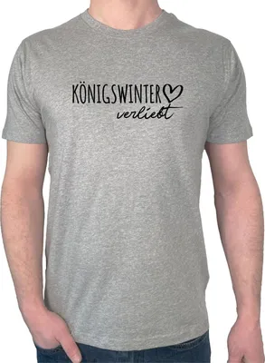 Produktbild von Huuraa Herren T-Shirt Königswinter verliebt XL Sport Grey Bio Baumwolle Fairtrade Herrenshirt Geschenkidee