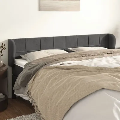 Produktbild von Kopfteil mit Ohren Dunkelgrau 183x23x78/88 cm Samt , Kopfteile Design 2024