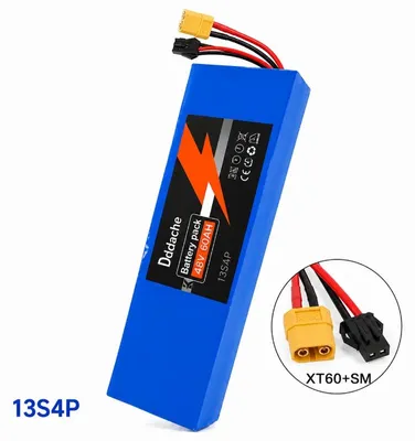 Obrázek produktu pro Baterie pro elektrické koloběžky - 48V, 13S4P, lithium-iontová - 60Ah, 60000mAh - s inteligentním systémem řízení baterie (BMS) - pro modely M4/M4 Pro - konektory XT60 SM