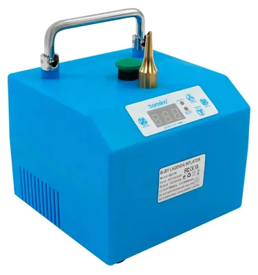 Produktbild von Elektrische Ballonpumpe - Luftgebläse für Ballons - 6600mAh wiederaufladbarer Akku - Hochleistung - Timer 0,1–9,9 s - EU-Stecker - Blau