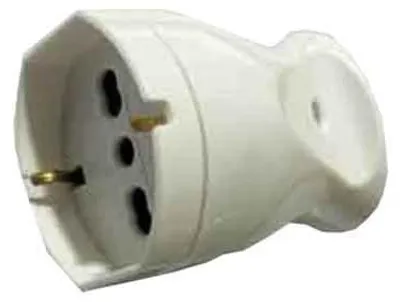 Immagine prodotto di Presa Mobile Schuko/Bivalente 10/16A Cardinale 2P+T