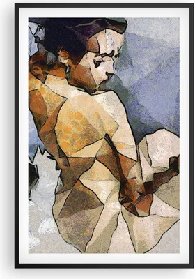 Produktbild von Gerahmtes Poster - Schwarzer Rahmen - Figuren Geometrisch Frau - 61x91,5 cm - Wand Bild - Wanddeko - Wandbilder - Kunstposter - Wandposter - Bilderrahmen - Bilder - Kunstdruck - P2BPA61x91-5151